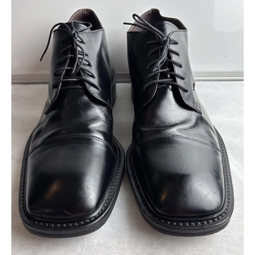 Byblos Black Men's Leather Boots Size 44 US 11